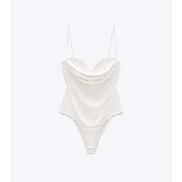 Zara Tops Nwt Zara Draped Bodysuit Xsmall Poshmark